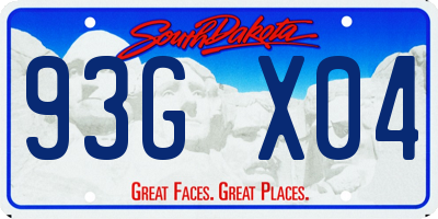 SD license plate 93GX04