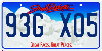 SD license plate 93GX05