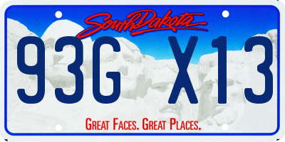 SD license plate 93GX13