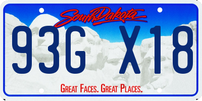 SD license plate 93GX18