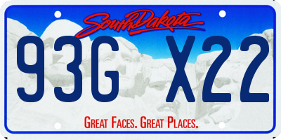 SD license plate 93GX22
