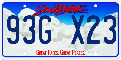 SD license plate 93GX23