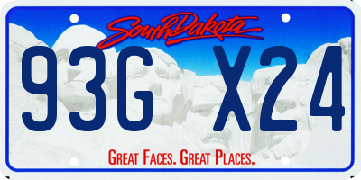 SD license plate 93GX24
