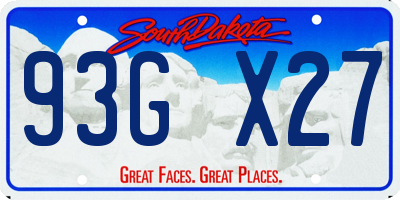 SD license plate 93GX27