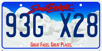 SD license plate 93GX28