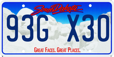SD license plate 93GX30