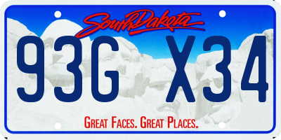 SD license plate 93GX34