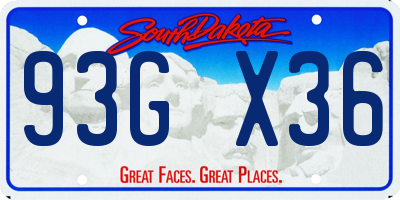 SD license plate 93GX36