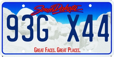 SD license plate 93GX44