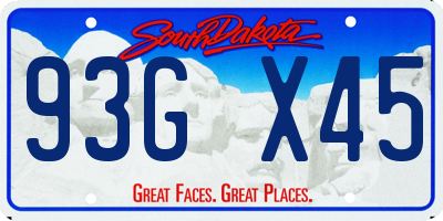 SD license plate 93GX45