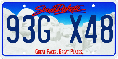 SD license plate 93GX48