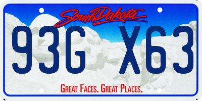 SD license plate 93GX63