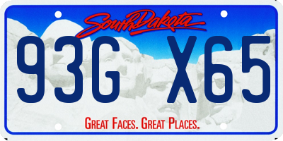 SD license plate 93GX65