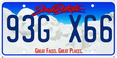 SD license plate 93GX66