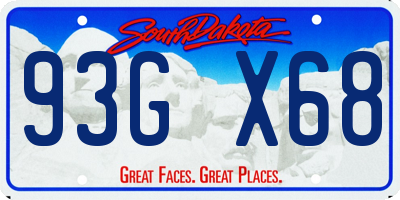 SD license plate 93GX68