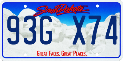 SD license plate 93GX74