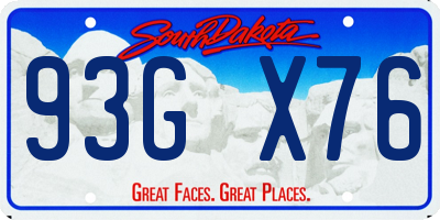 SD license plate 93GX76