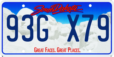 SD license plate 93GX79