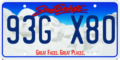SD license plate 93GX80