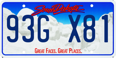 SD license plate 93GX81