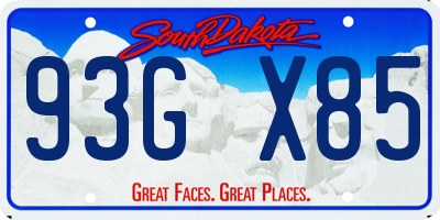 SD license plate 93GX85