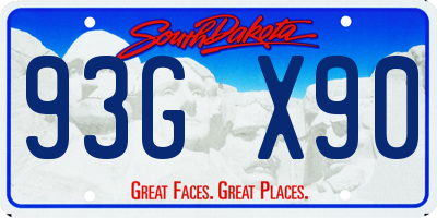 SD license plate 93GX90