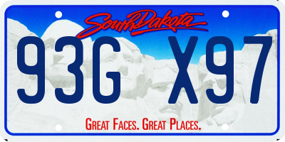 SD license plate 93GX97