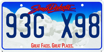 SD license plate 93GX98