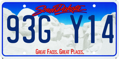 SD license plate 93GY14