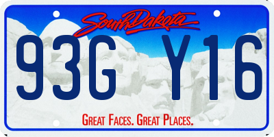 SD license plate 93GY16