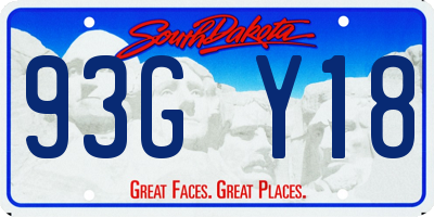 SD license plate 93GY18