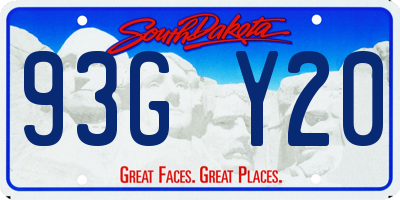 SD license plate 93GY20