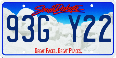 SD license plate 93GY22
