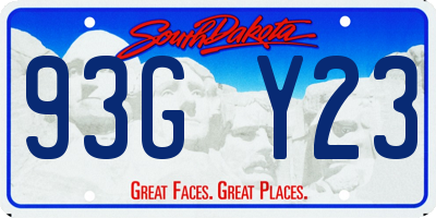 SD license plate 93GY23