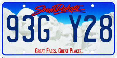 SD license plate 93GY28