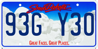 SD license plate 93GY30