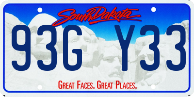 SD license plate 93GY33