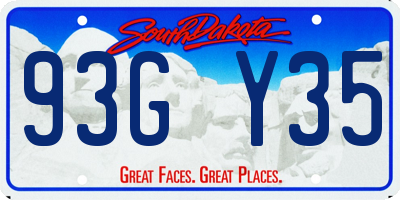 SD license plate 93GY35