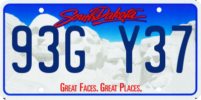 SD license plate 93GY37