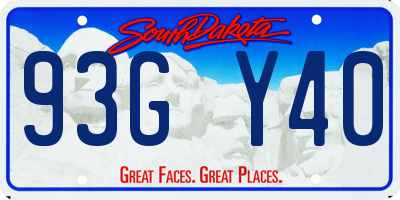 SD license plate 93GY40