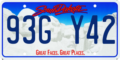 SD license plate 93GY42