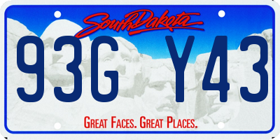 SD license plate 93GY43