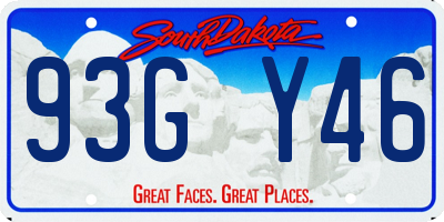 SD license plate 93GY46