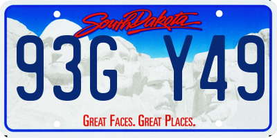 SD license plate 93GY49