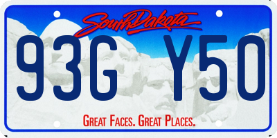 SD license plate 93GY50