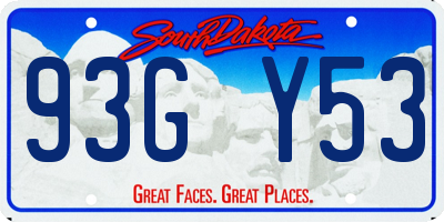 SD license plate 93GY53