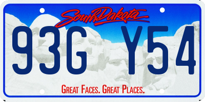 SD license plate 93GY54