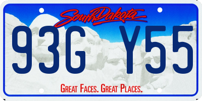 SD license plate 93GY55