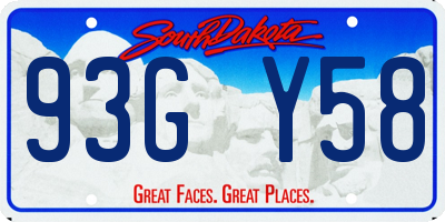 SD license plate 93GY58
