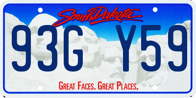 SD license plate 93GY59